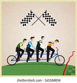 Human teamwork - Leader of competition. Vector illustration