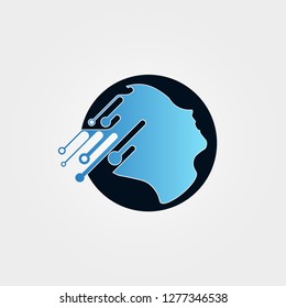 Human Tech icons templates, vector logo technology for business corporate, elements, illustration