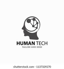 Human tech logo, Creative idea logo, Learning icon