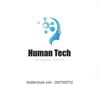 human tech logo creative science psychology spa health molecule
