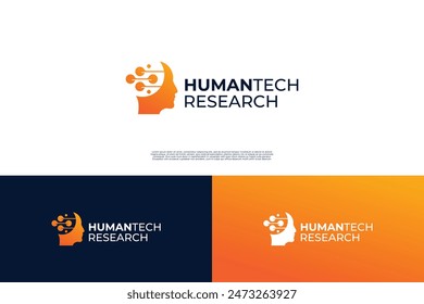 Innovación de diseño de logotipo de tecnología humana