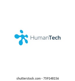 Human Tech Logo. Technology logo vector.