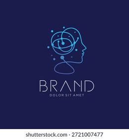 Human tech or people digital technology logo design template