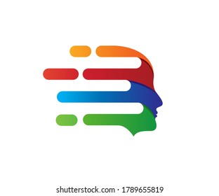 Human Technology Face illustrations Logo Design