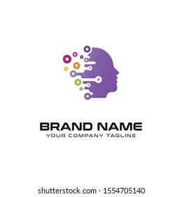 Human Technology Logo Design Vector Template For Company