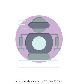 Human, Technology, Robotic, Robot Abstract Circle Background Flat color Icon