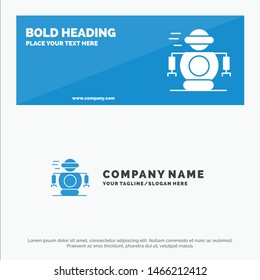 Human, Technology, Robotic, Robot SOlid Icon Website Banner and Business Logo Template. Vector Icon Template background