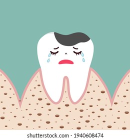 Human teeth. Dental care background. Vector illustration.

