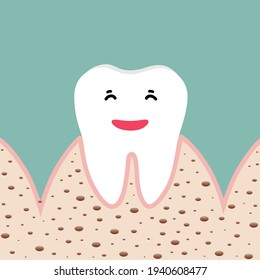 Human teeth. Dental care background. Vector illustration.
