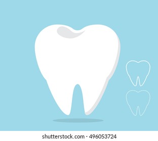 human teeth flat design vector illustration