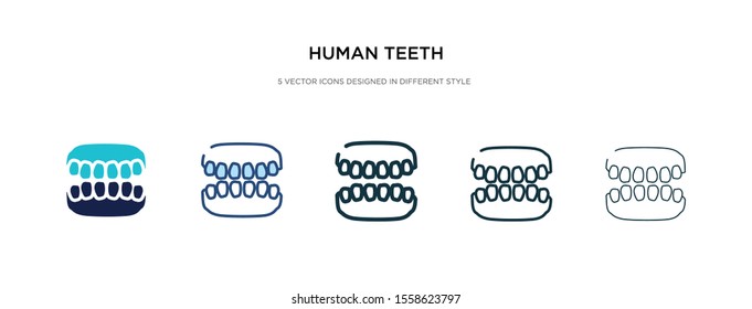 human teeth icon in different style vector illustration. two colored and black human teeth vector icons designed in filled, outline, line and stroke style can be used for web, mobile, ui