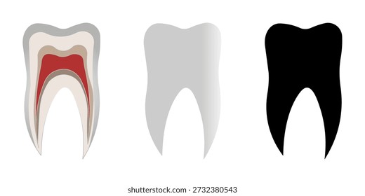 Vector de icono gráfico de dientes humanos