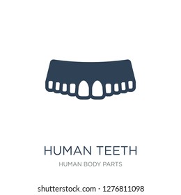 human teeth icon vector on white background, human teeth trendy filled icons from Human body parts collection, human teeth vector illustration