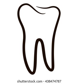 Human teeth icons set isolated on white background for dental medicine clinic teeth. Linear dentist teeth logo. Vector EPS10