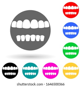 icono de varios colores de dientes humanos. Glifo simple, vector plano de iconos de partes humanas para ui y ux, sitio web o aplicación móvil