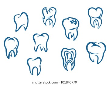 Human teeth set isolated on white background for dental medicine background. Jpeg version also available in gallery