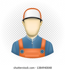 Human template mechanic with no face isolated on transparent background. Easy to insert any face from photo or draw emotion. Oval user icon for social networks