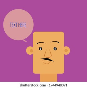 human and text cloud in circle. vector illustration. text your message.