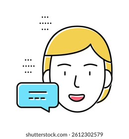 human thanks speech color icon vector. human thanks speech sign. isolated symbol illustration