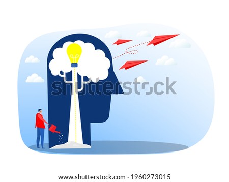 human think growth idea Flat design for business financial marketing banking advertising commercial vector concept