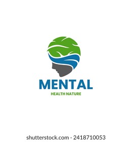 Human think health, healthy mind logo creative color modern, nature design concept
