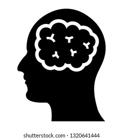 Human thinking, brainstorming glyph icon 