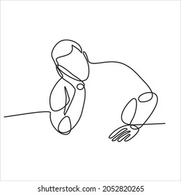 human thinking - continuous line drawing
