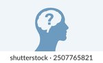Human thinking head silhouette and brain, brain function concept design