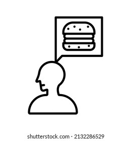 Es ist ein menschliches Denksymbol mit Rahmenstil