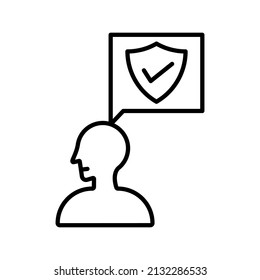 it's a human thinking icon using outline style