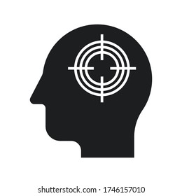 Human thinking icons isolated on white background. Vector illustration. Eps 10.