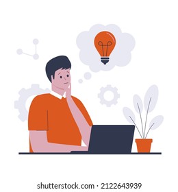 Konzept des menschlichen Denkens zur Illustration. Illustration für Websites, Landingpages, mobile Anwendungen, Poster und Banner