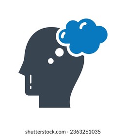 Human thinking vector icon which can easily modify or edit


