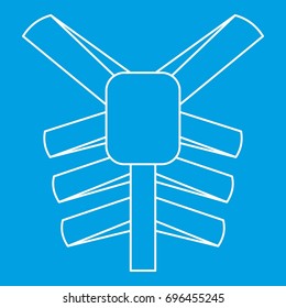 Human thorax icon blue outline style isolated vector illustration. Thin line sign