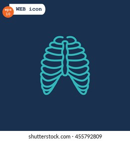  Human thorax icon flat.