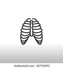  Human thorax icon flat.