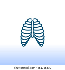  Human thorax icon flat.