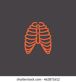  Human thorax icon flat.