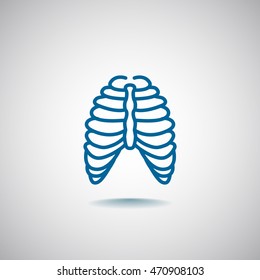  Human thorax icon flat.