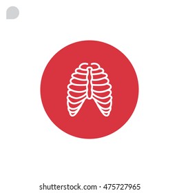  Human thorax icon flat.