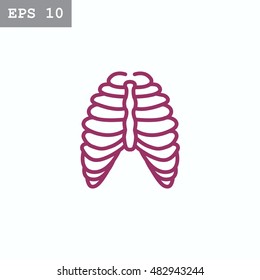  Human thorax icon flat.