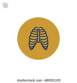  Human thorax icon flat.