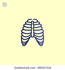  Human thorax icon flat.