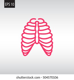  Human thorax icon flat.