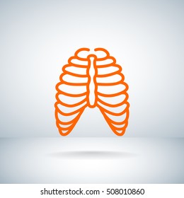  Human thorax icon flat.