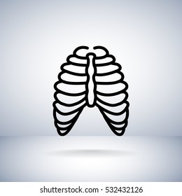  Human thorax icon flat.