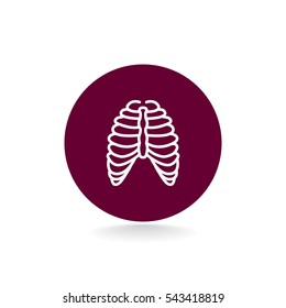  Human thorax icon flat.