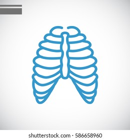 Human thorax icon flat.