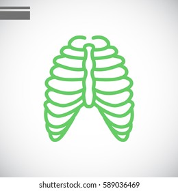  Human thorax icon flat.