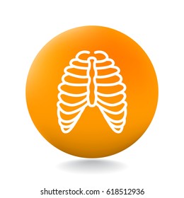  Human thorax icon flat.